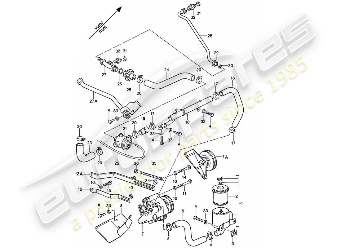 a part diagram from the porsche 1980 (928) parts catalogue