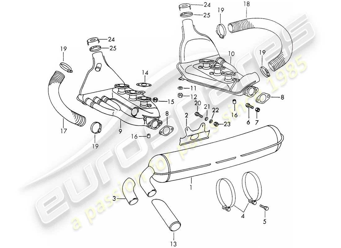 a part diagram from the porsche 911 parts catalogue