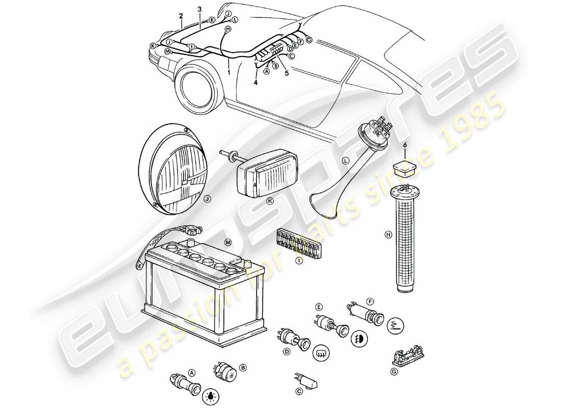 a part diagram from the porsche 1982 (911) parts catalogue