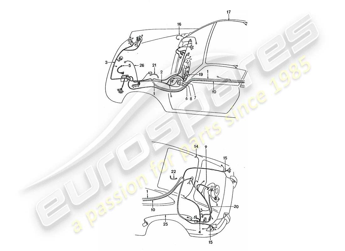 a part diagram from the porsche 1977 (911 turbo) parts catalogue