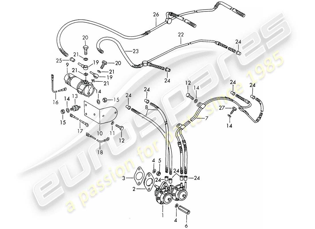 a part diagram from the porsche 1969 (911/912) parts catalogue