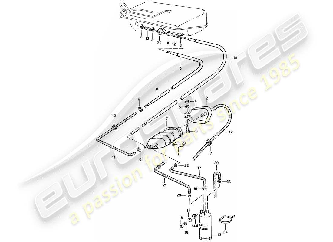 VIEW PARTS DIAGRAMS FROM THE PORSCHE 924 PARTS CATALOGUE a part diagram from the porsche 924 parts catalogue