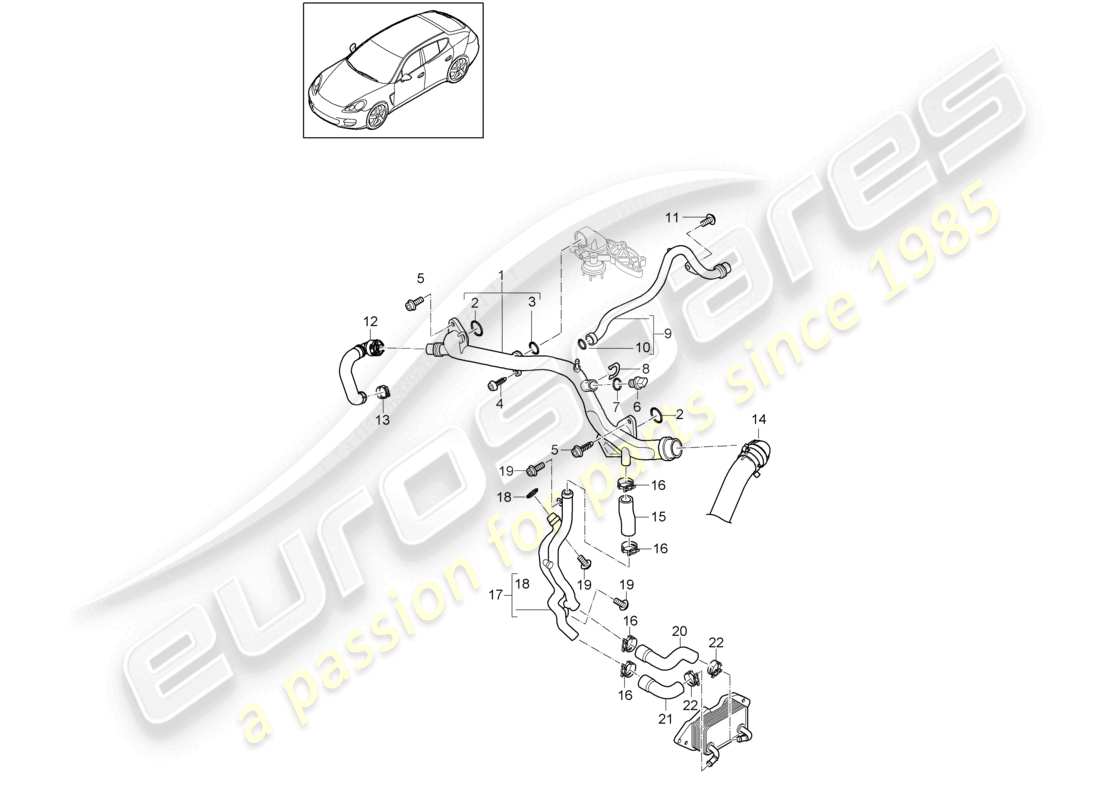 a part diagram from the porsche panamera parts catalogue
