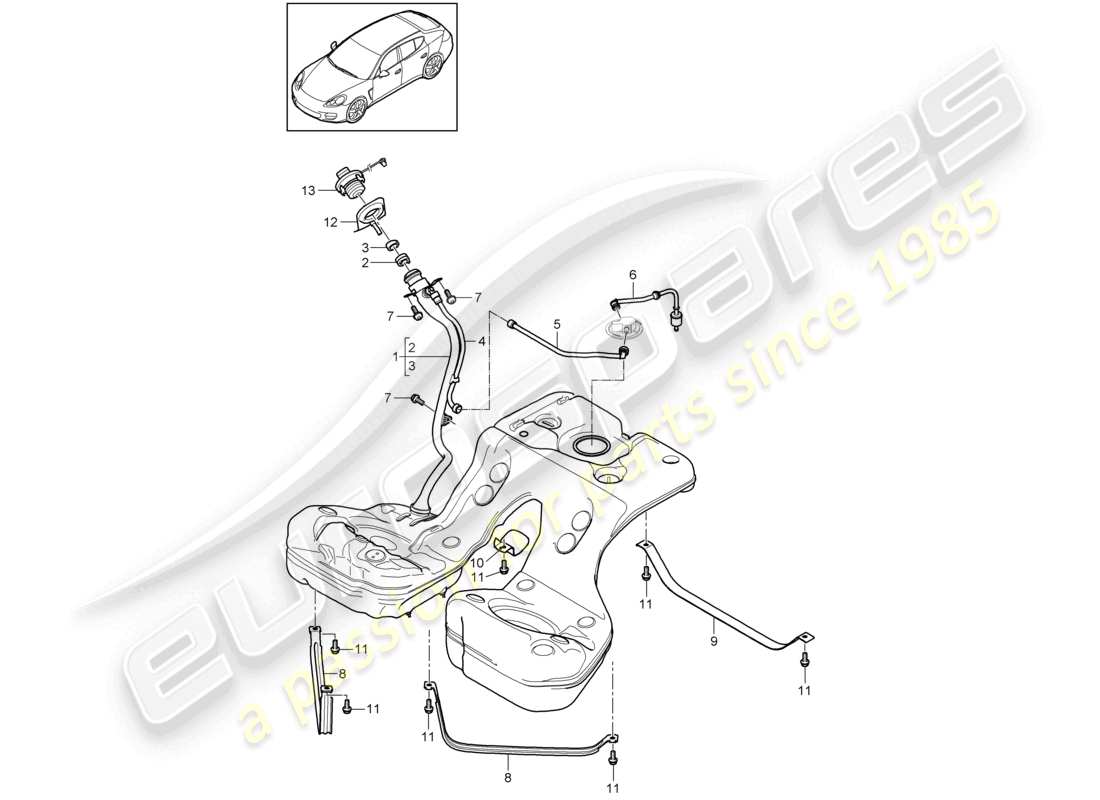 a part diagram from the porsche 2016 (panamera 970) parts catalogue