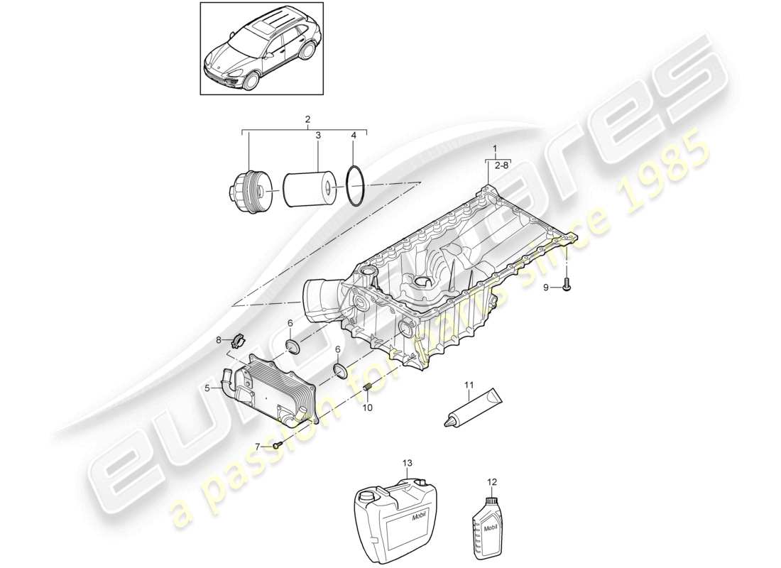 a part diagram from the porsche 2013 (cayenne e2 92a) parts catalogue