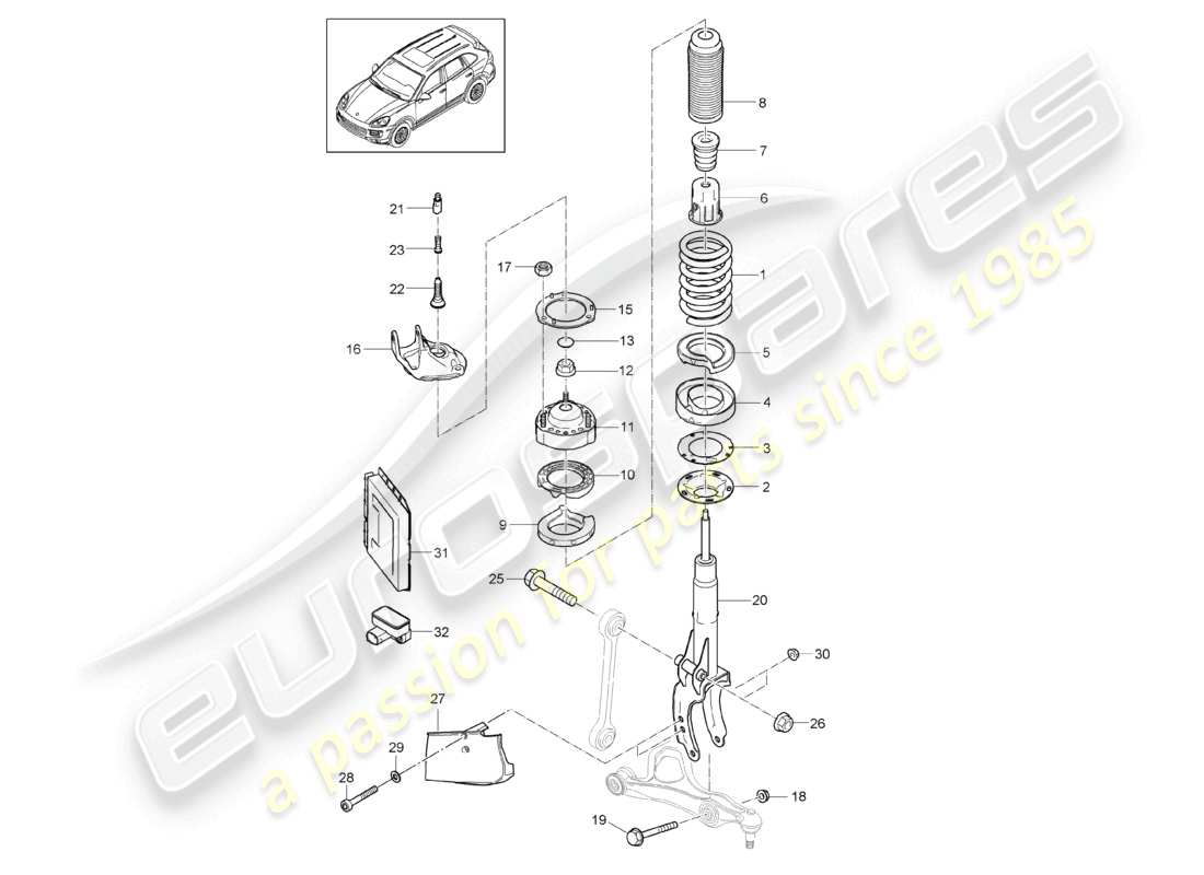 a part diagram from the porsche cayenne parts catalogue