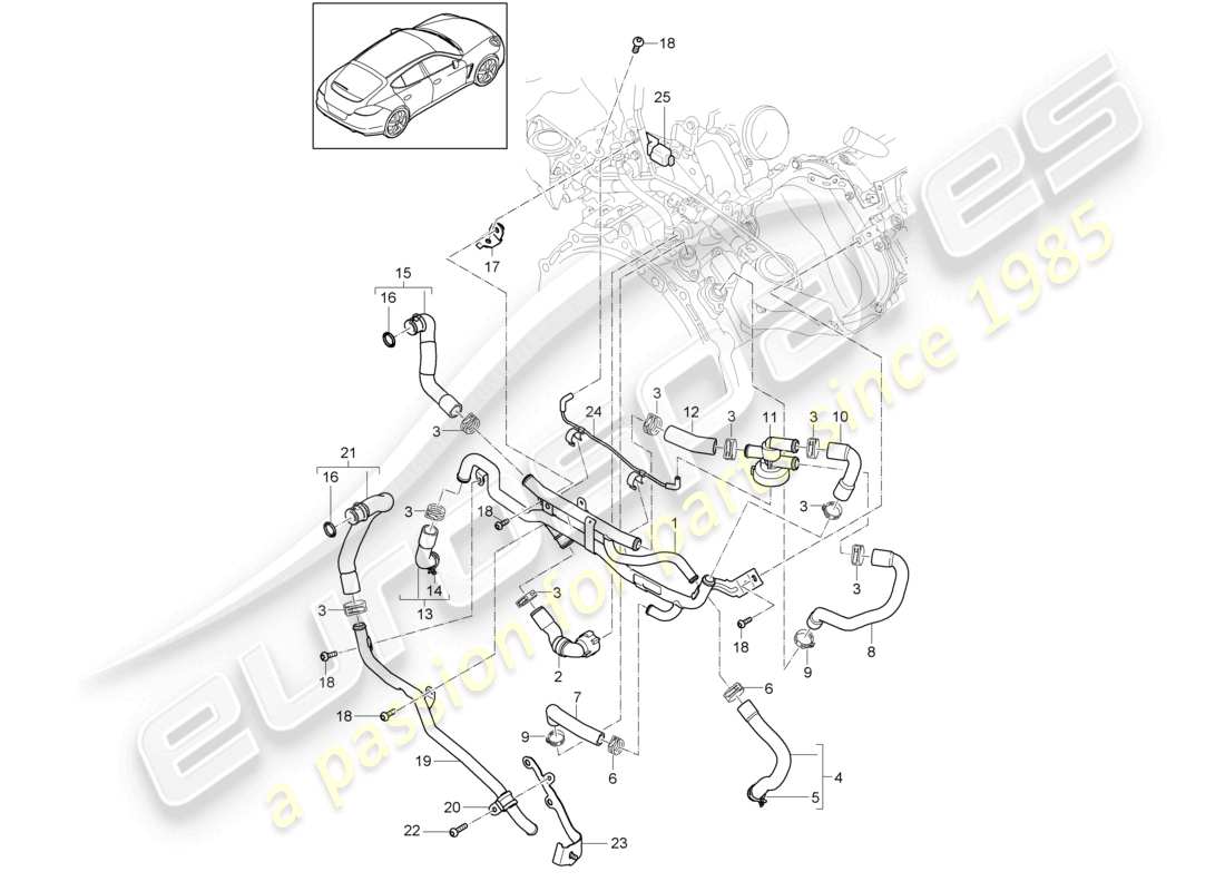 a part diagram from the porsche panamera parts catalogue