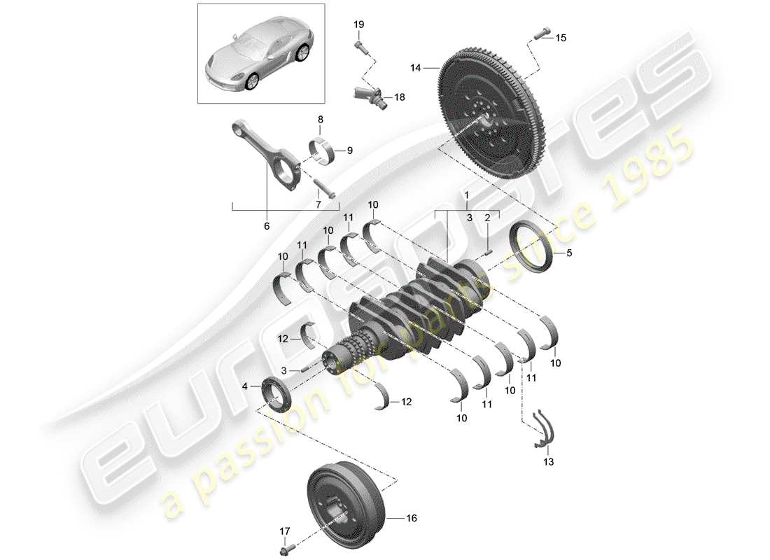 a part diagram from the porsche cayman parts catalogue