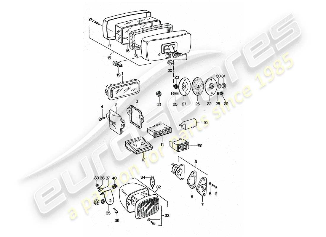 a part diagram from the porsche 1975 (911 turbo) parts catalogue