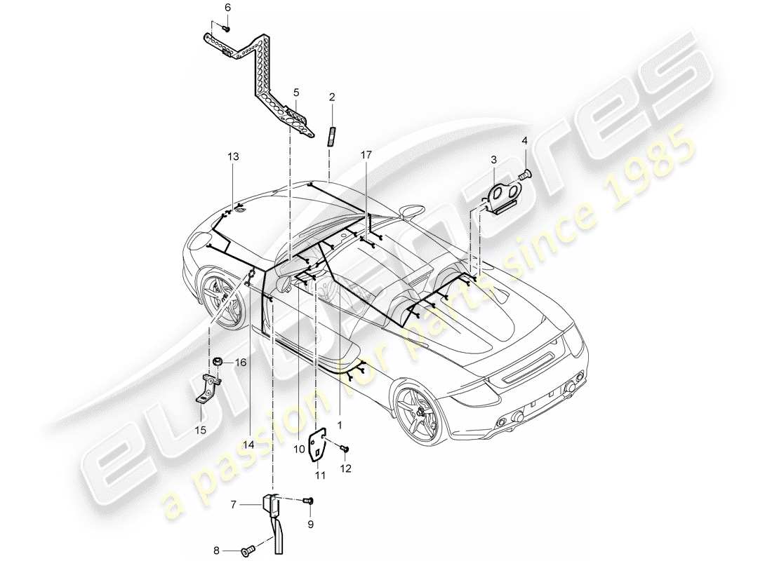 a part diagram from the porsche carrera gt parts catalogue