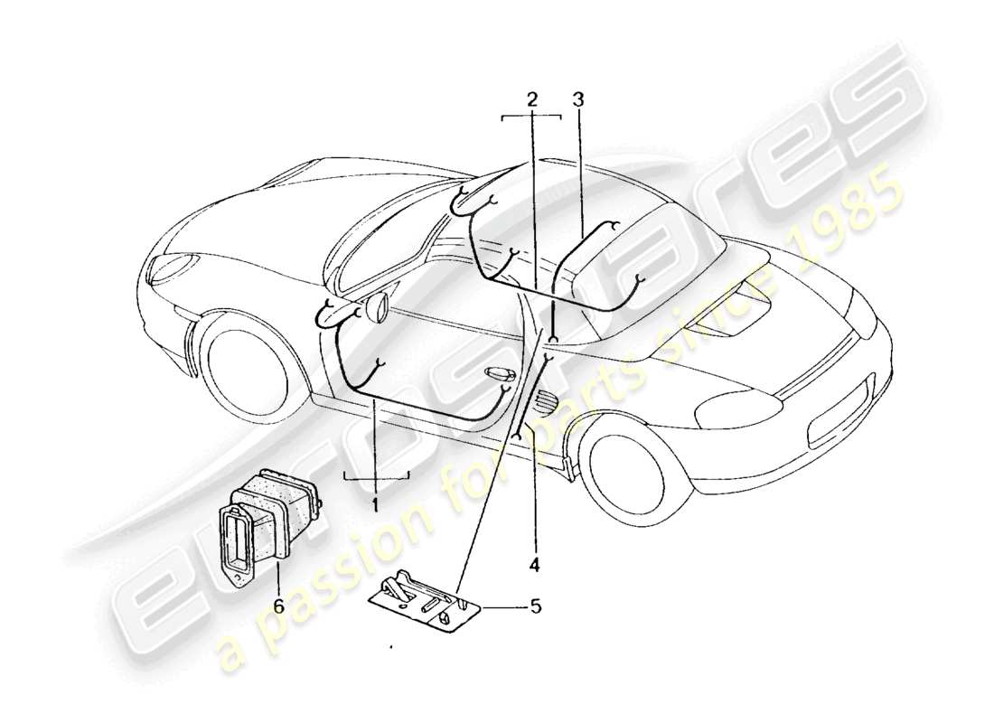 a part diagram from the porsche boxster parts catalogue