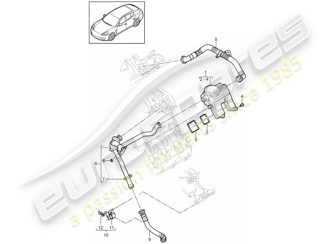 a part diagram from the porsche panamera parts catalogue