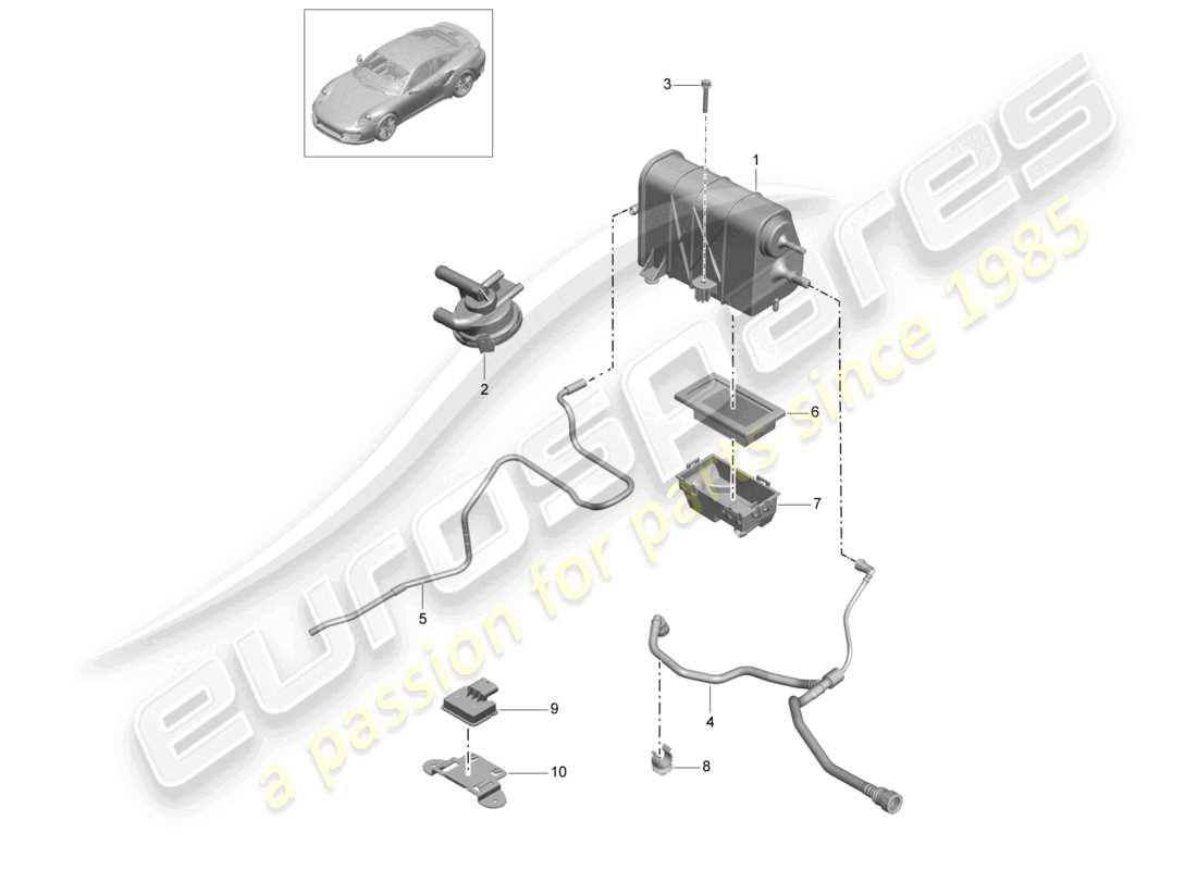 a part diagram from the porsche 991 parts catalogue
