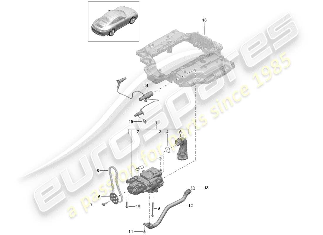 a part diagram from the porsche 991 parts catalogue