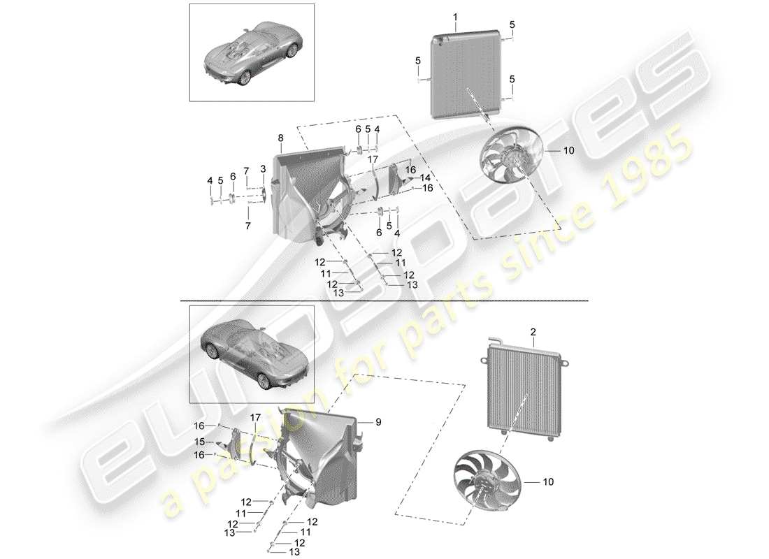 a part diagram from the porsche 918 spyder parts catalogue
