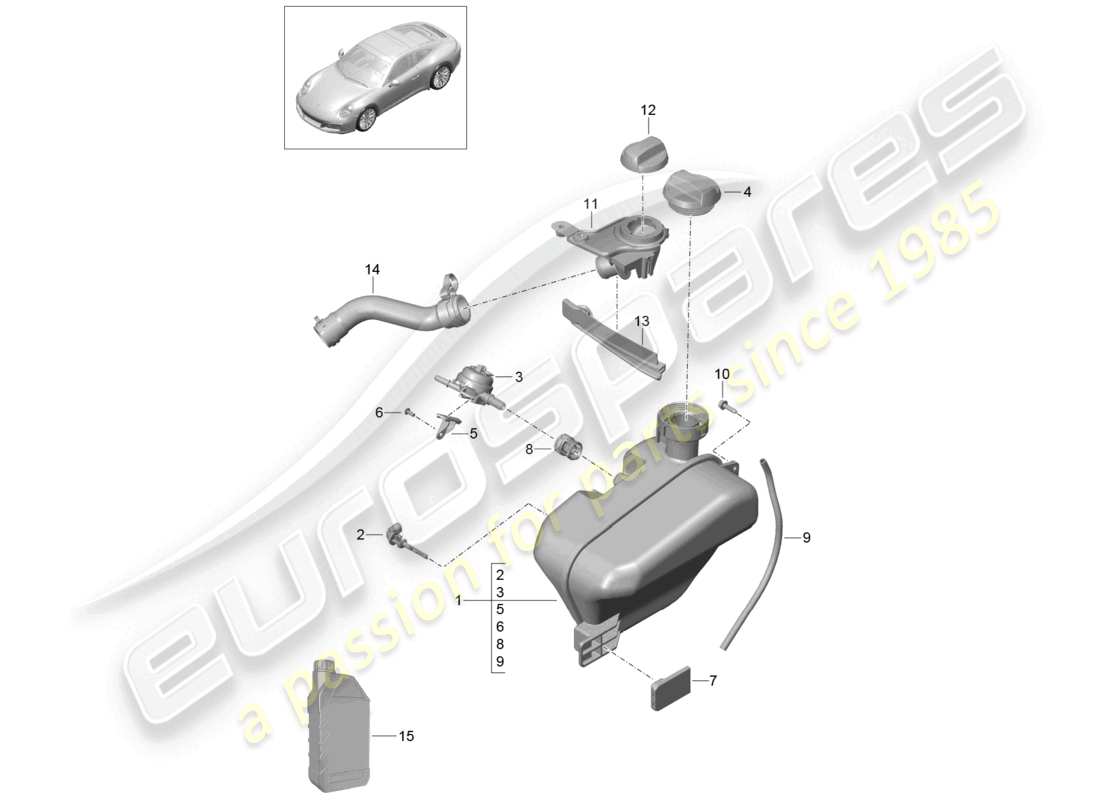 a part diagram from the porsche 991 parts catalogue