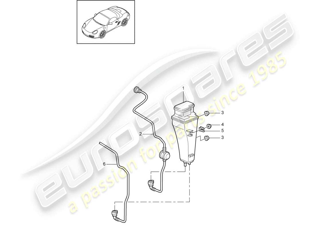 a part diagram from the porsche 2009 (987 boxster) parts catalogue