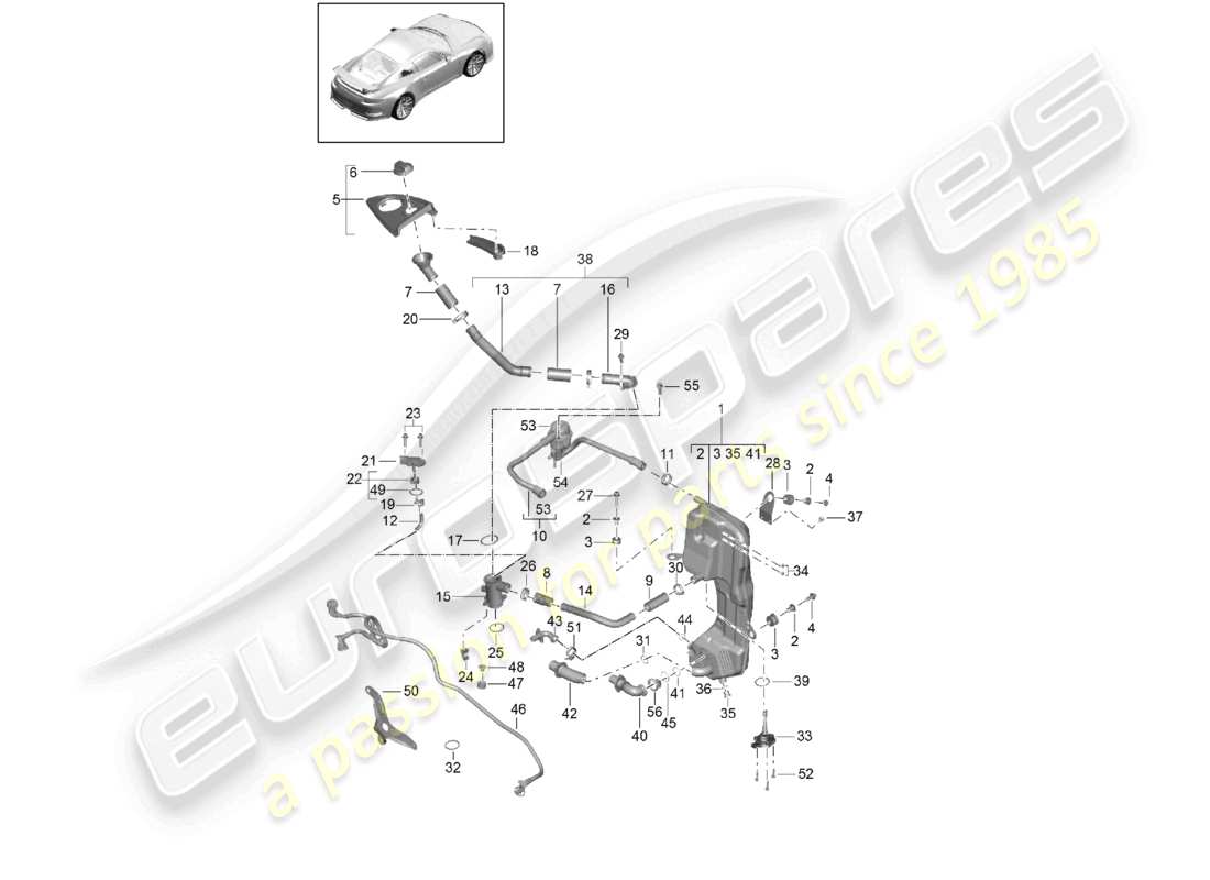 VIEW PARTS DIAGRAMS FROM THE PORSCHE 991 PARTS CATALOGUE a part diagram from the porsche 991 parts catalogue