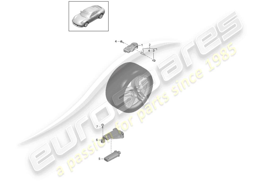 a part diagram from the porsche 2019 (991-2) parts catalogue