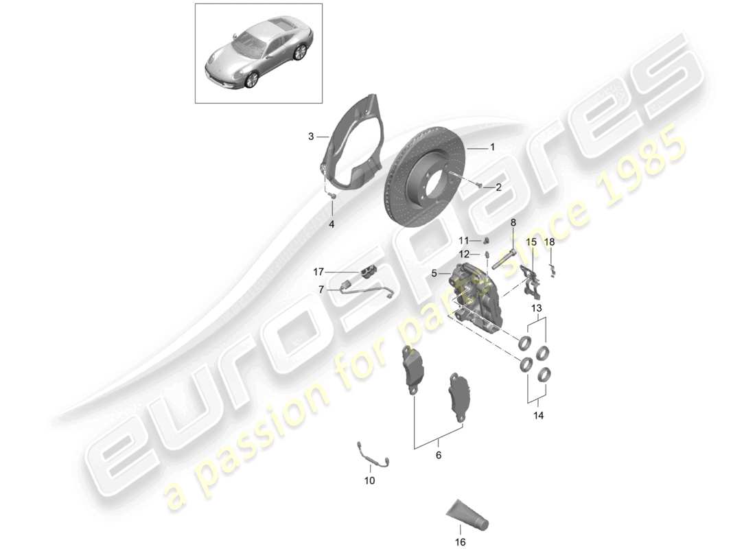 a part diagram from the porsche 991 parts catalogue