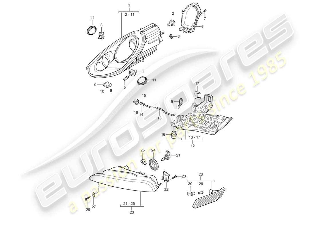 a part diagram from the porsche 2009 (987 boxster) parts catalogue