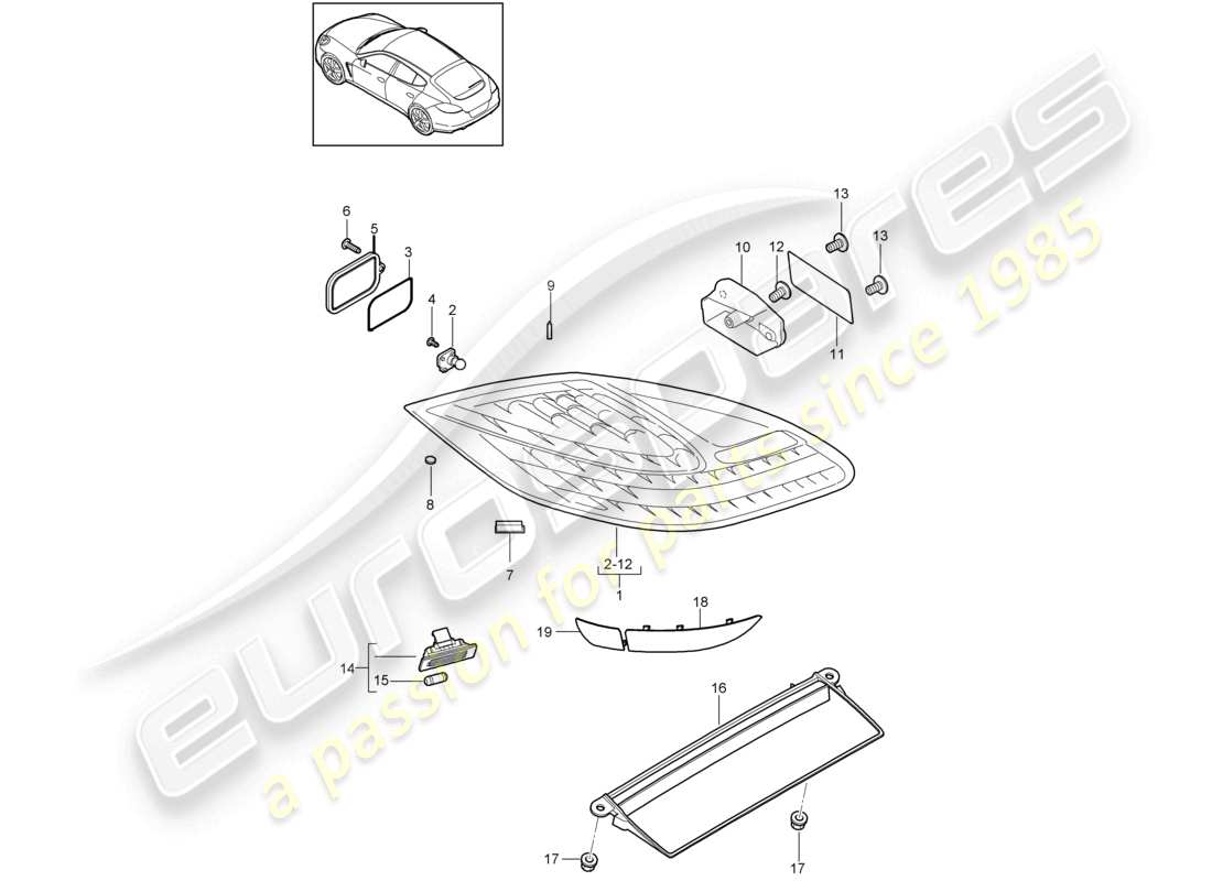 a part diagram from the porsche 2016 (panamera 970) parts catalogue