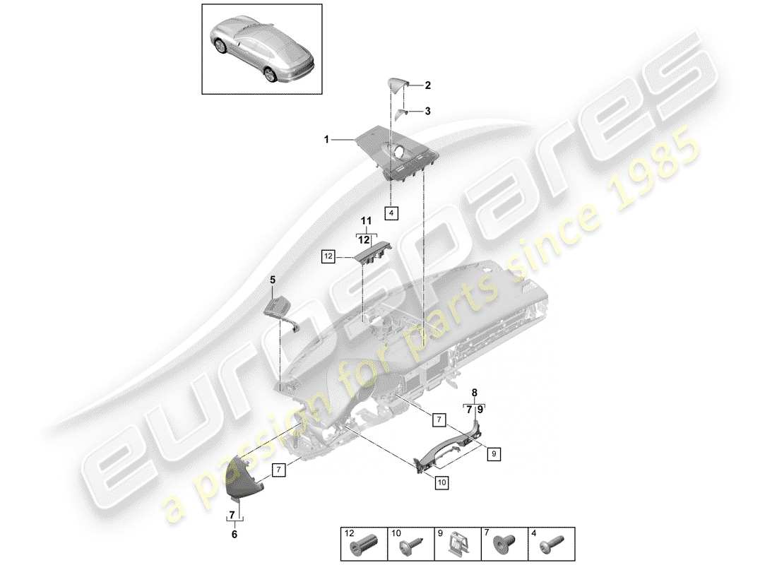 a part diagram from the porsche panamera parts catalogue