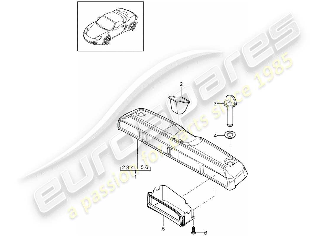 a part diagram from the porsche 2010 (987 boxster) parts catalogue