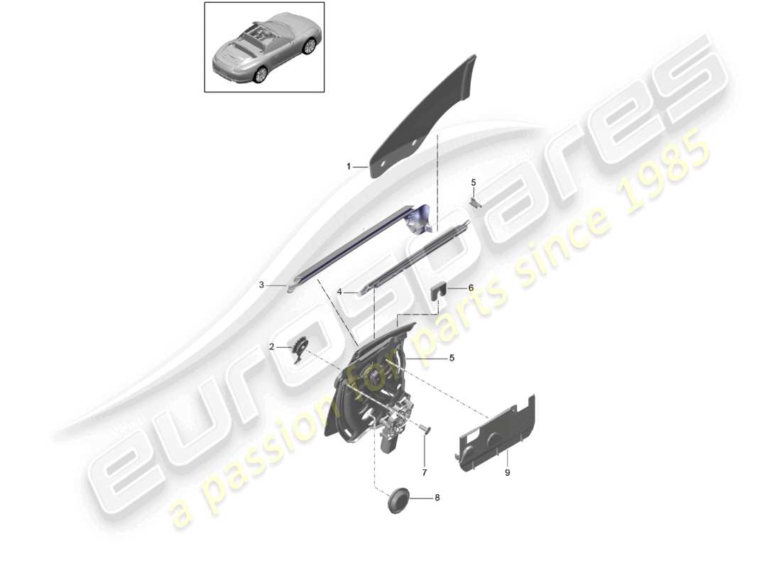 a part diagram from the porsche 991 parts catalogue