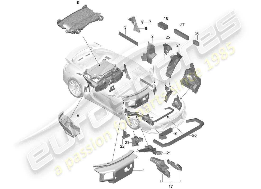 a part diagram from the porsche 2016 (981 boxster spyder) parts catalogue