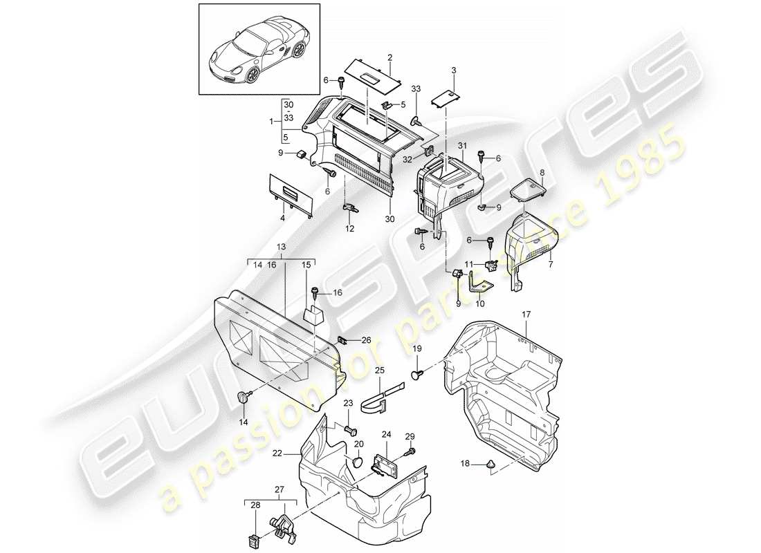 a part diagram from the porsche boxster parts catalogue