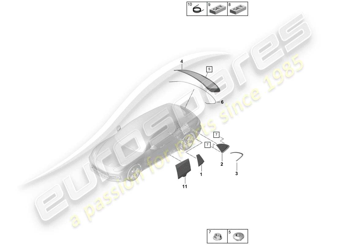 VIEW PARTS DIAGRAMS FROM THE PORSCHE PANAMERA PARTS CATALOGUE a part diagram from the porsche panamera parts catalogue