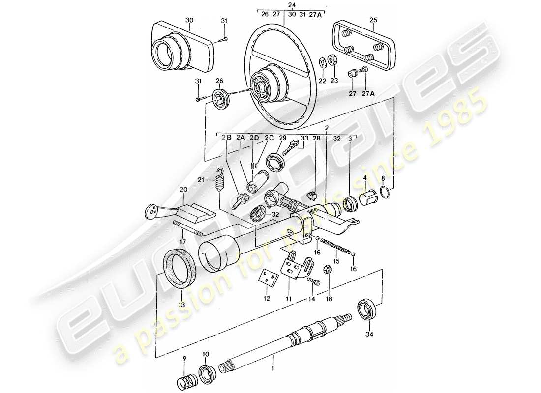 VIEW PARTS DIAGRAMS FROM THE PORSCHE 928 PARTS CATALOGUE a part diagram from the porsche 928 parts catalogue