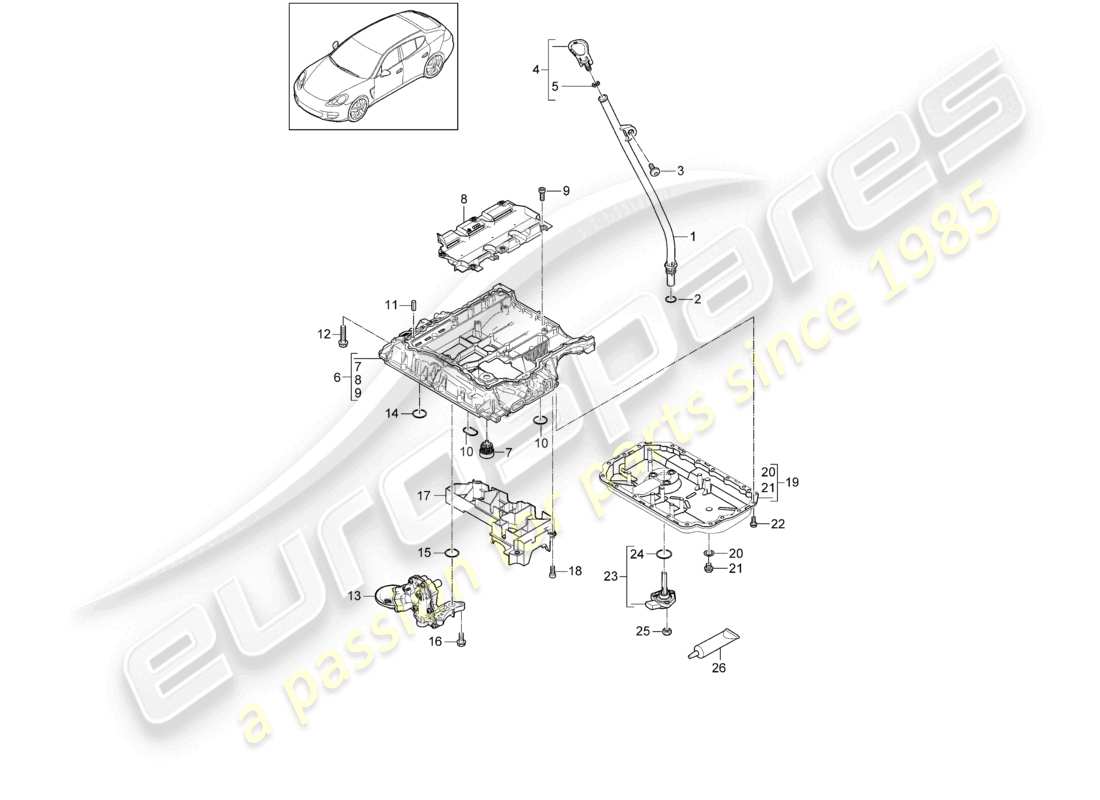 a part diagram from the porsche panamera parts catalogue