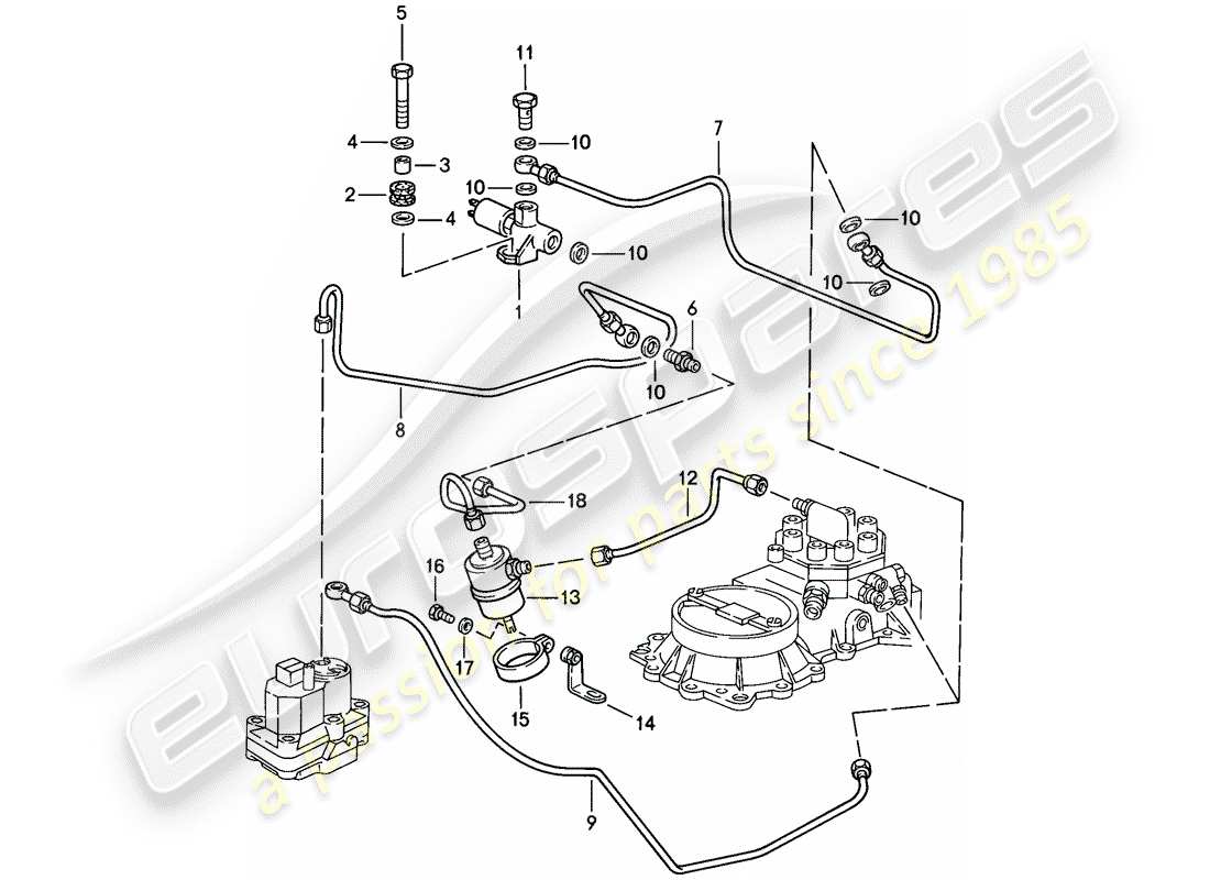 a part diagram from the porsche 1983 (928) parts catalogue