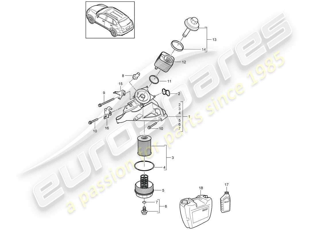 a part diagram from the porsche cayenne parts catalogue