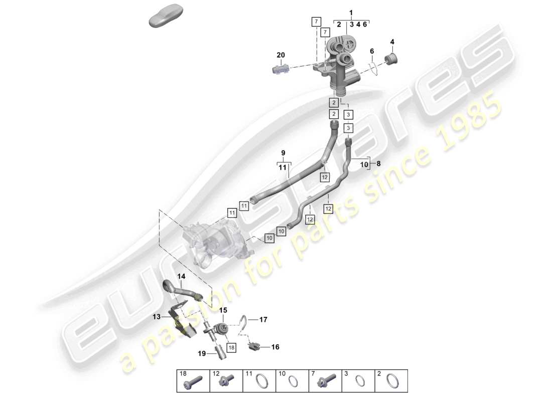 a part diagram from the porsche 2020 (718 cayman) parts catalogue