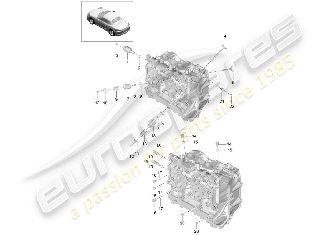 a part diagram from the porsche 2019 (718 boxster) parts catalogue