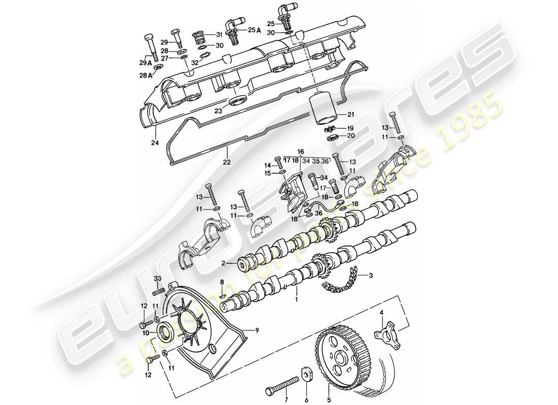a part diagram from the porsche 928 parts catalogue