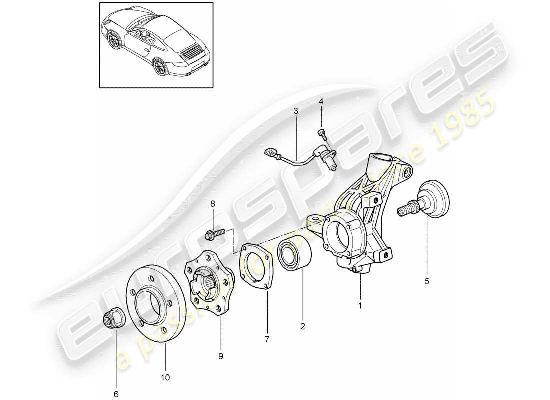 a part diagram from the porsche 2010 (997-2) parts catalogue