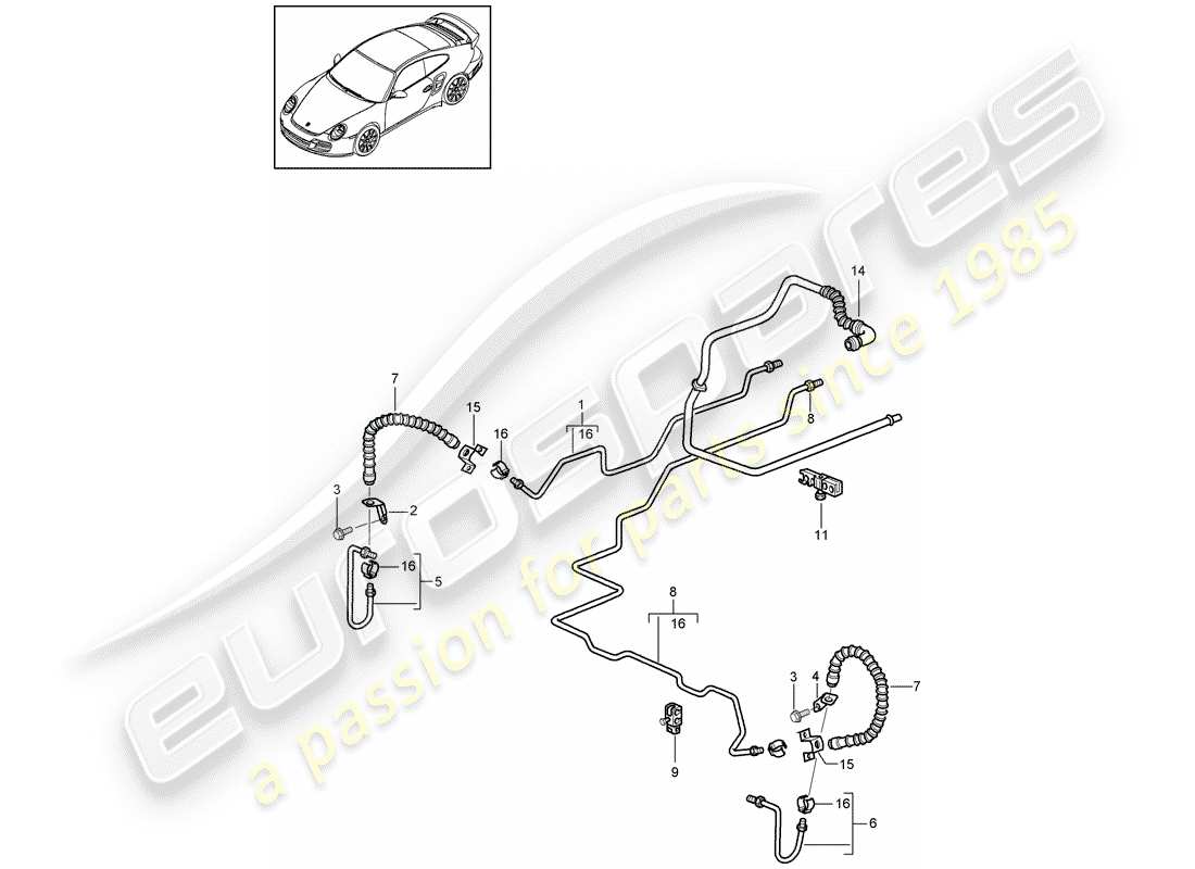 a part diagram from the porsche 997 parts catalogue