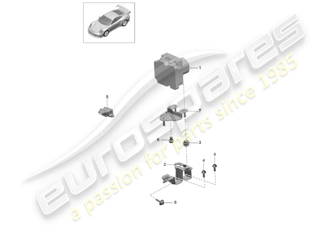 a part diagram from the porsche 991 parts catalogue