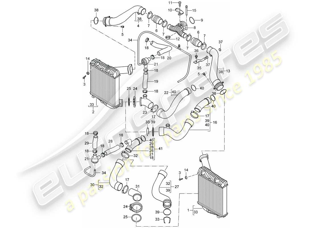 VIEW PARTS DIAGRAMS FROM THE PORSCHE CAYENNE PARTS CATALOGUE a part diagram from the porsche cayenne parts catalogue