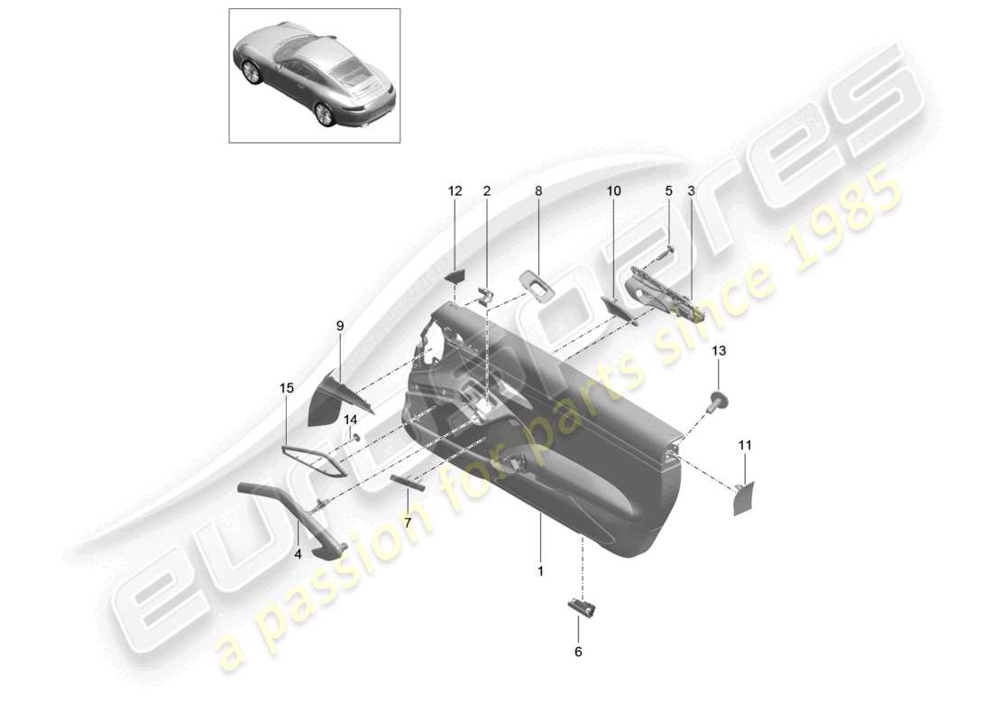 a part diagram from the porsche 991 parts catalogue