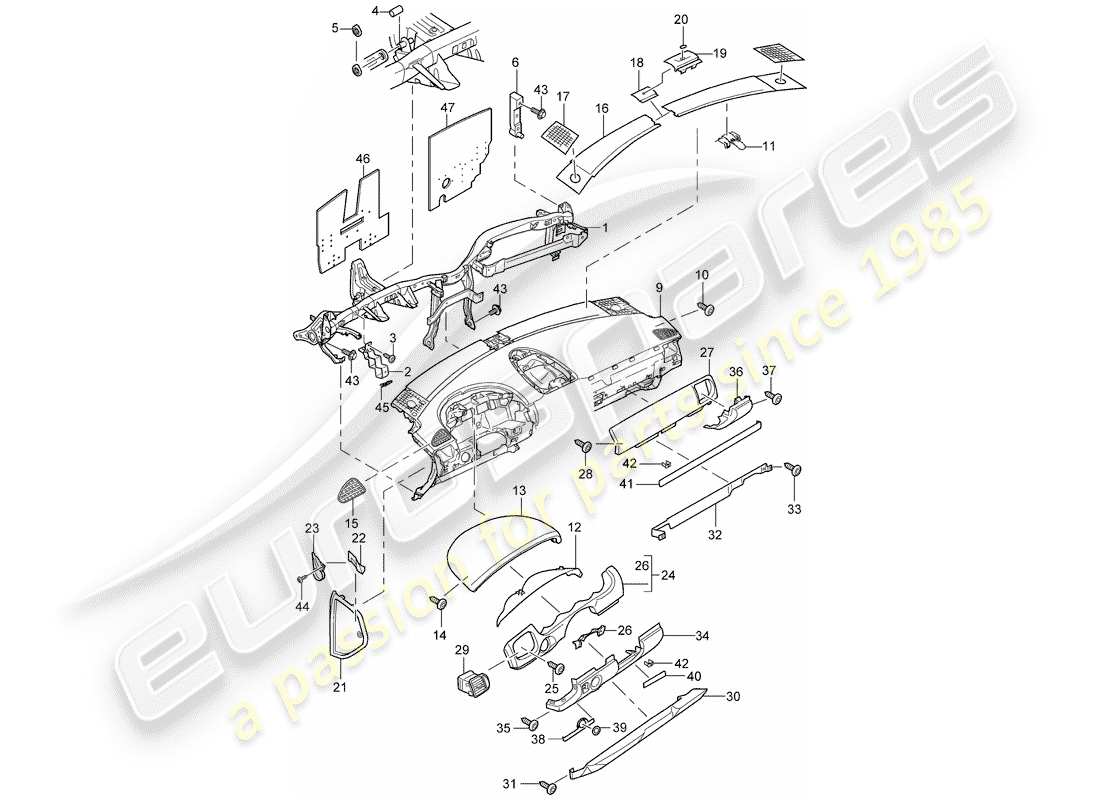 a part diagram from the porsche cayenne parts catalogue
