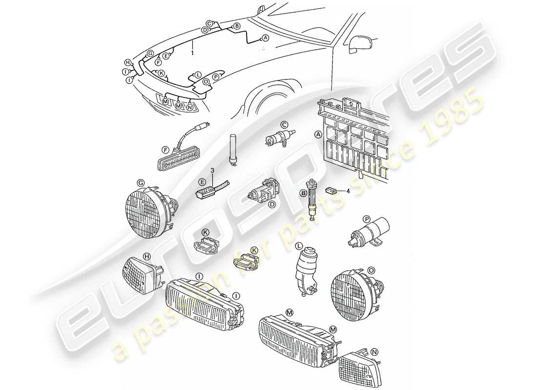 a part diagram from the porsche 928 parts catalogue