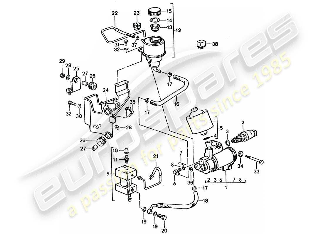 a part diagram from the porsche 928 parts catalogue