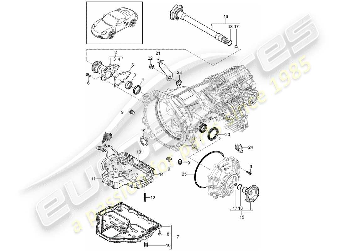 a part diagram from the porsche 2010 (987 boxster) parts catalogue