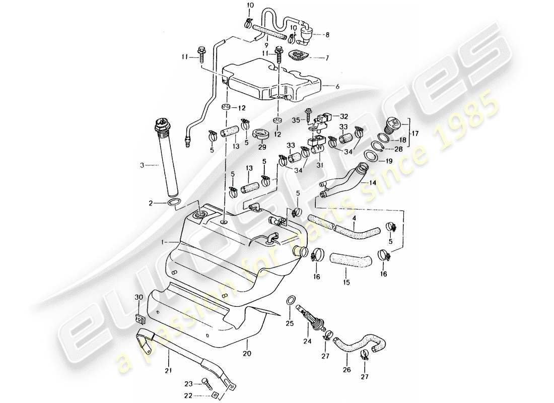 VIEW PARTS DIAGRAMS FROM THE PORSCHE 993 PARTS CATALOGUE a part diagram from the porsche 993 parts catalogue