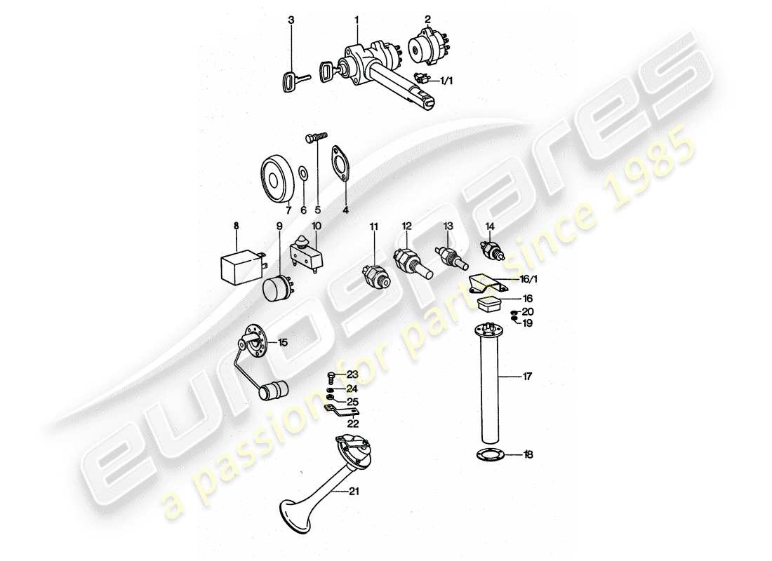 a part diagram from the porsche 1975 (911 turbo) parts catalogue